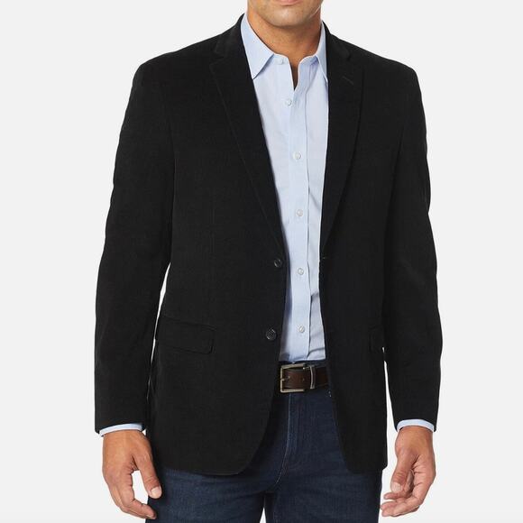 NWT Club Room Men’s Black Corduroy Blazer Jacket 38R Modern Fit - Picture 1 of 7